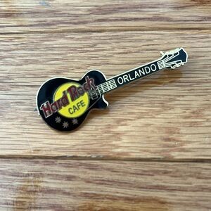 Vintage Hard Rock Cafe Orlando Black and Yellow Guitar Pin Collectible